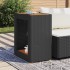 Mesa auxiliar jardín tapa madera ratán PE negro 60x40x75