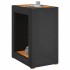 Mesa auxiliar jardín tapa madera ratán PE negro 60x40x75