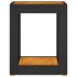 Mesa auxiliar jardín tapa madera ratán PE negro 60x40x75
