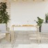 Mesa de jardín superficie de madera ratán PE beige 115x54x74
