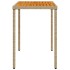 Mesa de jardín superficie de madera ratán PE beige 115x54x74