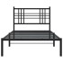 Estructura cama sin colchón con cabecero metal negro 90x200