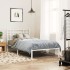 Estructura cama sin colchón con cabecero metal blanco