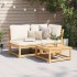 Mesa de jardín madera maciza de acacia 63x63x30