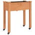 Jardinera con forro y ruedas madera de abeto marrón 71x37x80