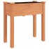 Jardinera con forro y ruedas madera de abeto marrón 71x37x80