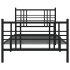 Estructura cama sin colchón con estribo metal negro 100x190