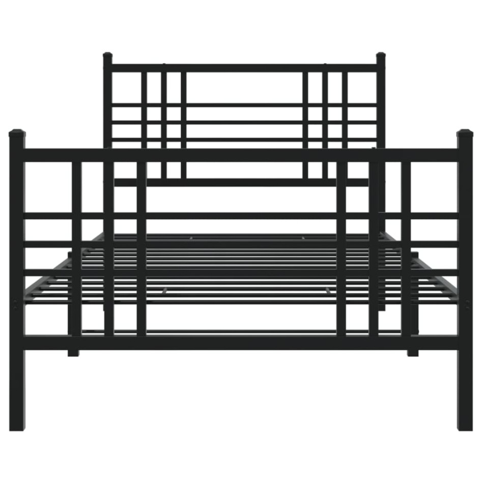 Estructura cama sin colchón con estribo metal negro 100x190