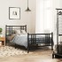 Estructura cama sin colchón con estribo metal negro 90x190