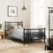 Estructura cama sin colchón con estribo metal negro 90x190 cm
