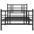 Estructura cama sin colchón con estribo metal negro 90x190
