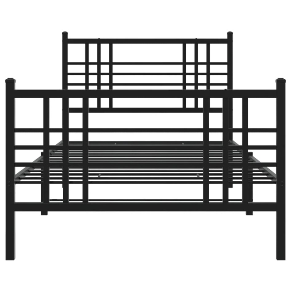 Estructura cama sin colchón con estribo metal negro 90x190