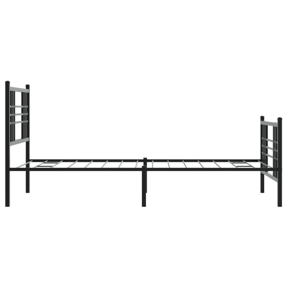 Estructura cama sin colchón con estribo metal negro 90x190