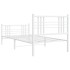 Estructura cama sin colchón con estribo metal blanco 90x190