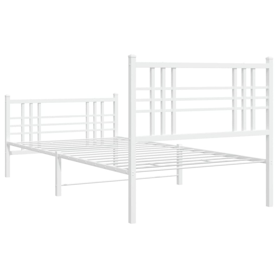 Estructura cama sin colchón con estribo metal blanco 90x190