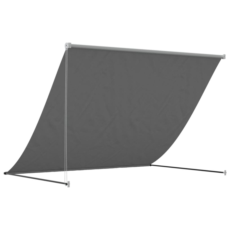 Toldo retráctil de tela y acero gris antracita 200x150