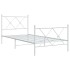 Estructura cama sin colchón con estribo metal blanco 90x190