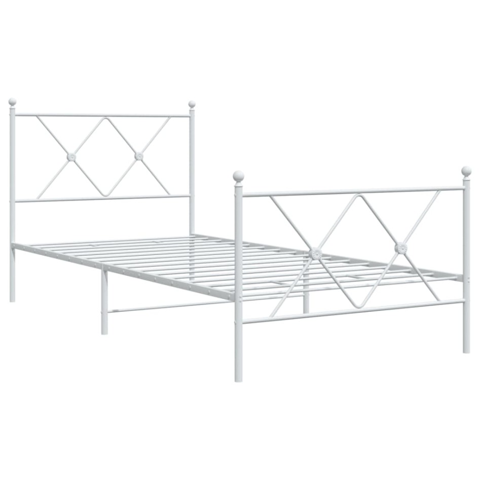 Estructura cama sin colchón con estribo metal blanco 90x190