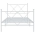 Estructura cama sin colchón con estribo metal blanco 90x190