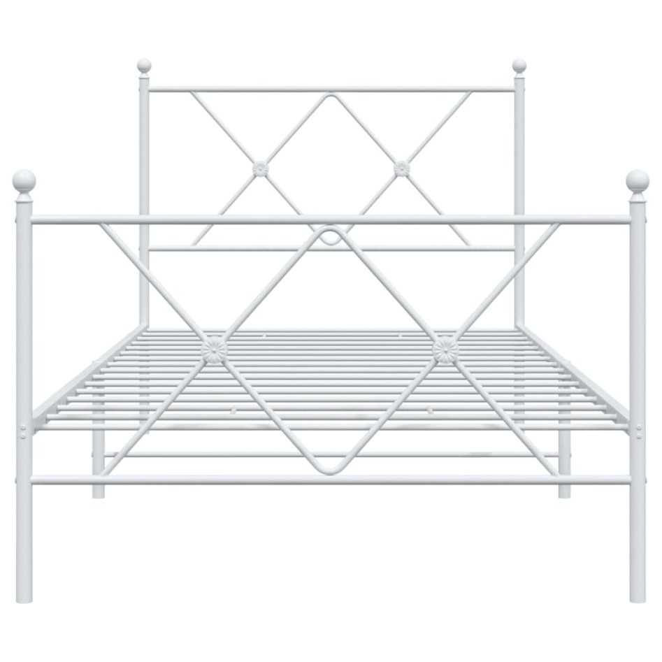 Estructura cama sin colchón con estribo metal blanco 90x190