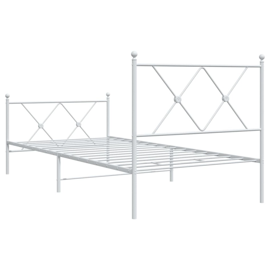 Estructura cama sin colchón con estribo metal blanco 90x190
