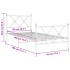 Estructura cama sin colchón con estribo metal blanco 90x190