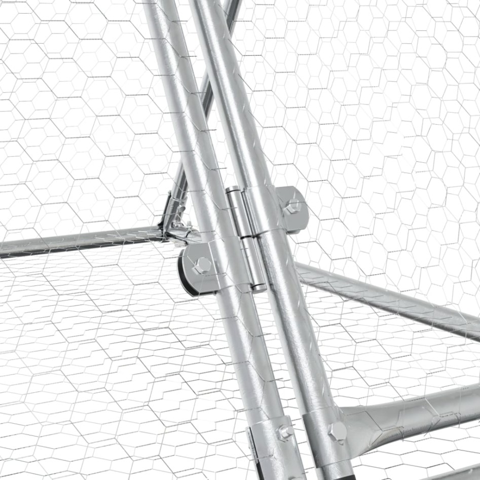 Conejera acero galvanizado plateado 200x105x91