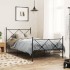 Estructura cama sin colchón con estribo metal negro 100x190