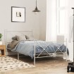 Estructura cama sin colchón con estribo metal blanco 100x190 cm