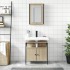 Set de muebles de baño 2 pzas madera contrachapada roble