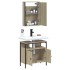 Set de muebles de baño 2 pzas madera contrachapada roble