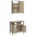 Set de muebles de baño 2 pzas madera contrachapada roble