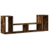 Muebles de TV 2 uds madera ingeniería roble ahumado 75x30x50