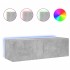 Mueble de TV de pared con luces LED gris hormigón 100x35x31