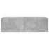 Mueble de TV de pared con luces LED gris hormigón 100x35x31