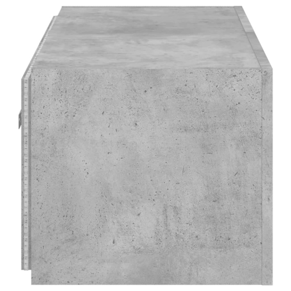 Mueble de TV de pared con luces LED gris hormigón 100x35x31