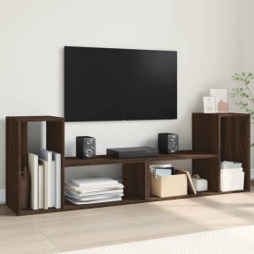 Muebles de TV 2 uds madera ingeniería roble marrón 75x30x50