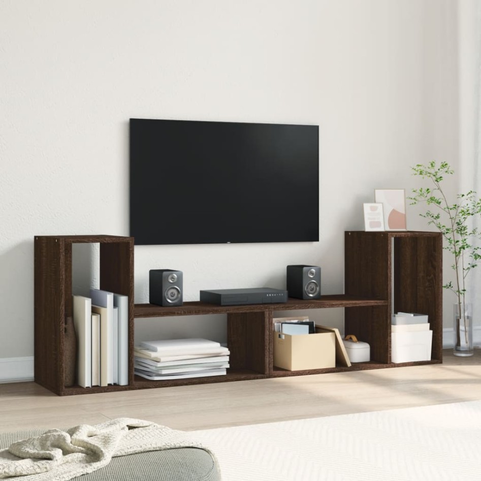 Muebles de TV 2 uds madera ingeniería roble marrón 75x30x50