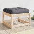 Taburete de jardín con cojín madera maciza de