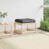 Taburete de jardín con cojín madera maciza de