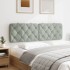 Cabecero de cama acolchado terciopelo gris claro 160