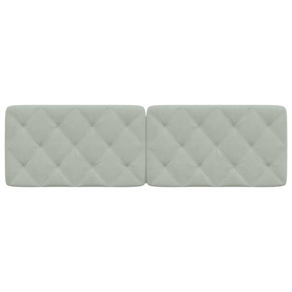 Cabecero de cama acolchado terciopelo gris claro 160