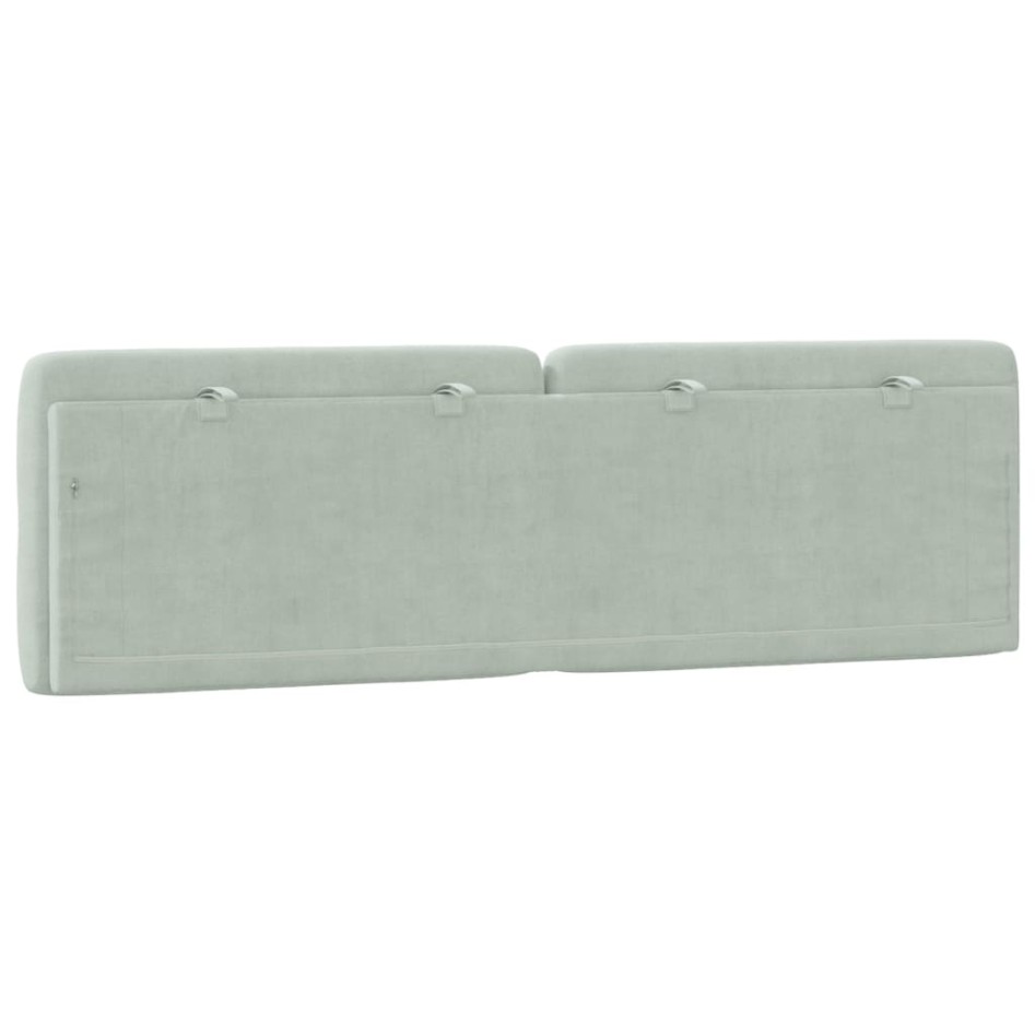 Cabecero de cama acolchado terciopelo gris claro 160