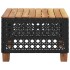 Mesa de jardín ratán PE y madera acacia negro 55x55x36
