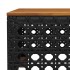 Mesa de jardín ratán PE y madera acacia negro 55x55x36