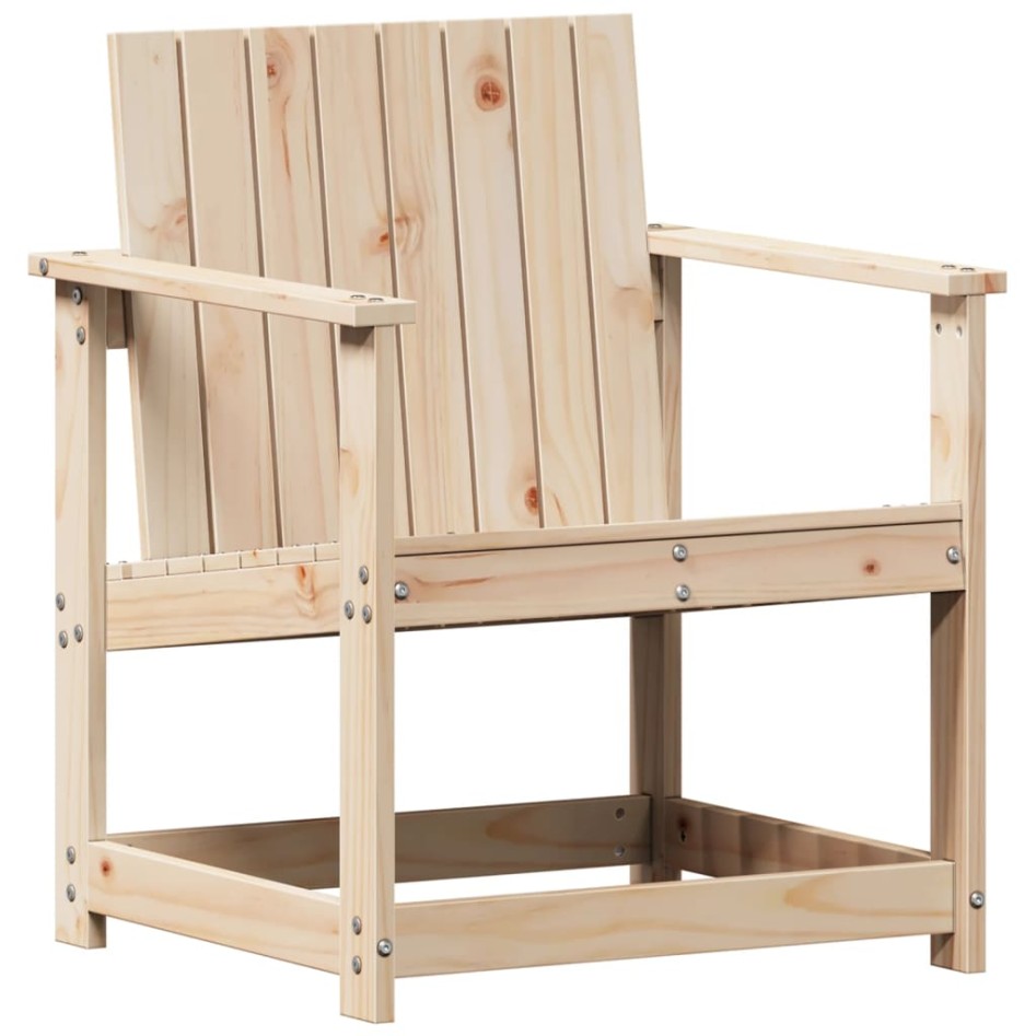 Silla de jardín madera maciza de pino 62x56x77