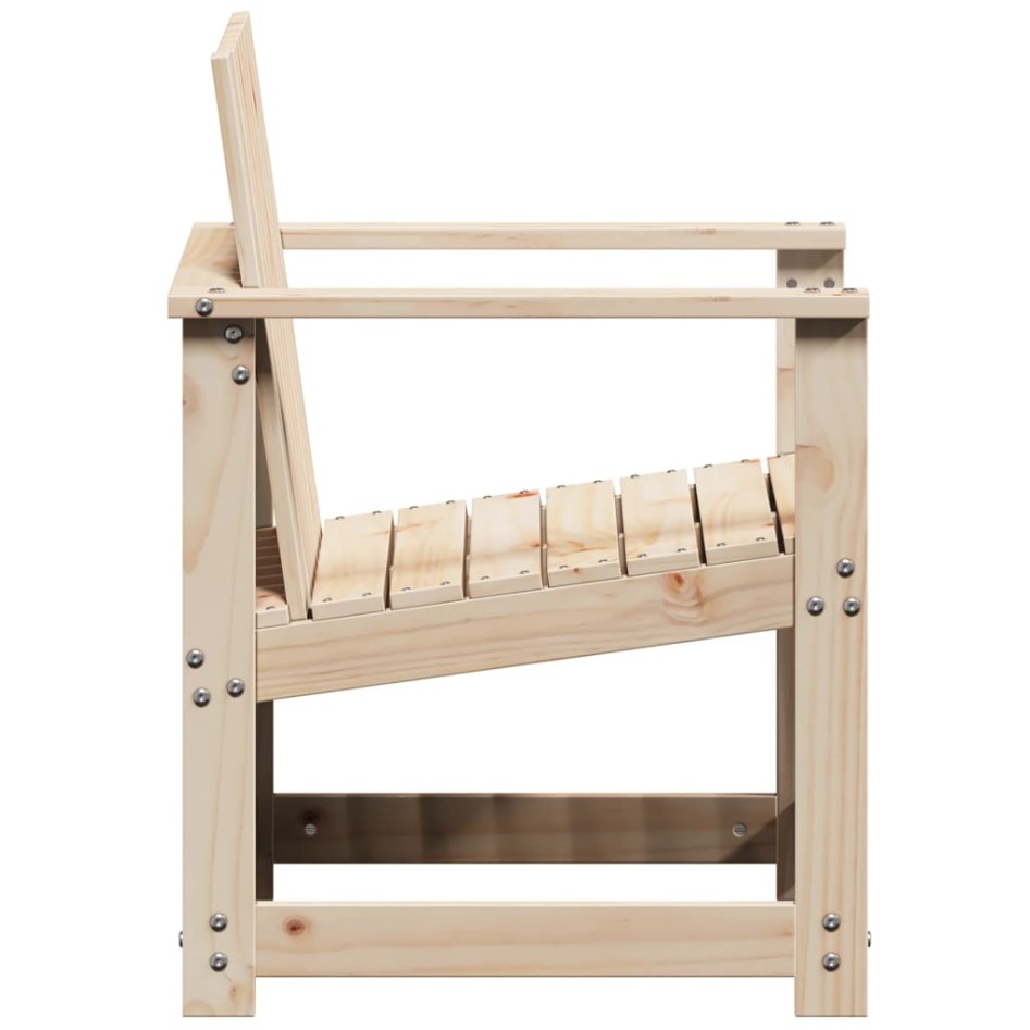 Silla de jardín madera maciza de pino 62x56x77