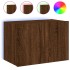 Mueble de TV de pared con luces LED marrón roble 60x35x41