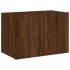 Mueble de TV de pared con luces LED marrón roble 60x35x41
