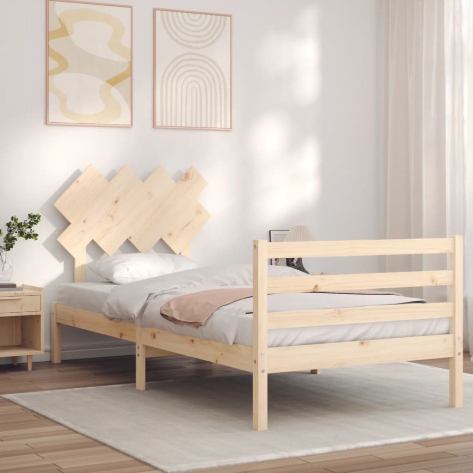Estructura de cama con cabecero madera